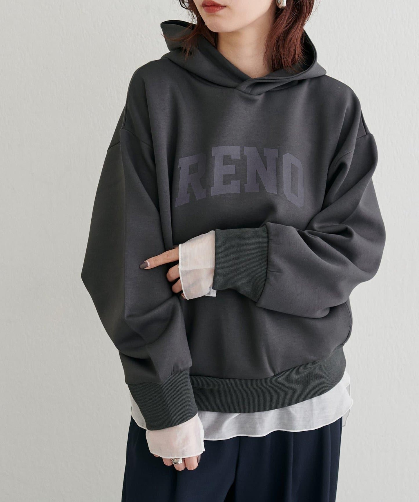 連帽 logo印花 空氣層 套頭上衣