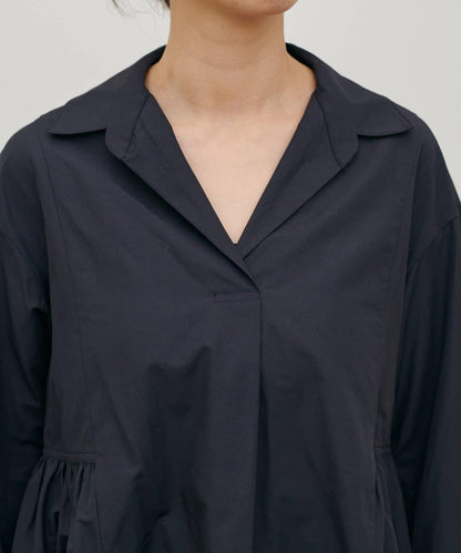 下襬荷葉設計 府綢 女式襯衫