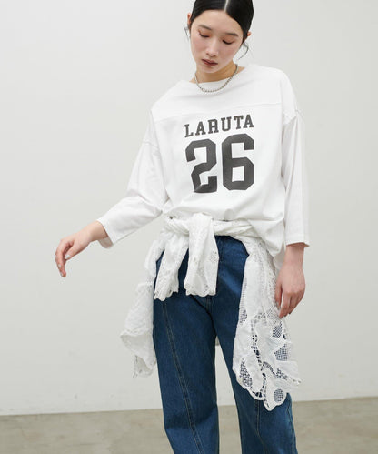 七分袖 2WAY logo設計 T恤