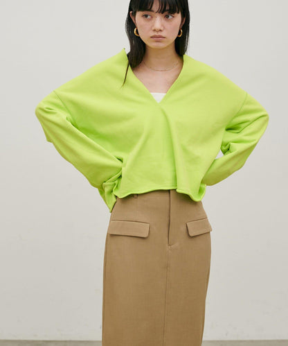 生邊開襟領毛圈套頭衛衣