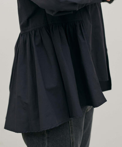 下襬荷葉設計 府綢 女式襯衫