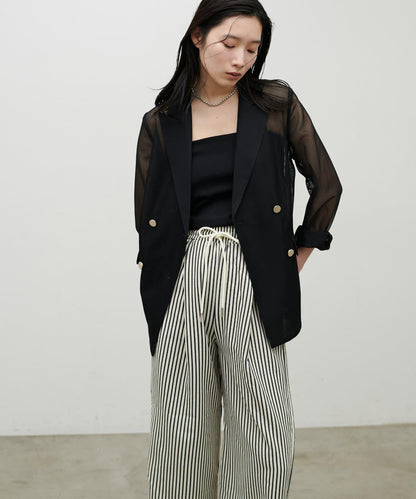 金屬扣網眼面料夾克