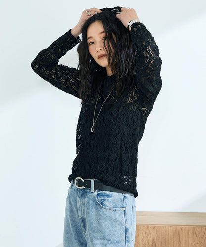 棉質蕾絲連帽上衣