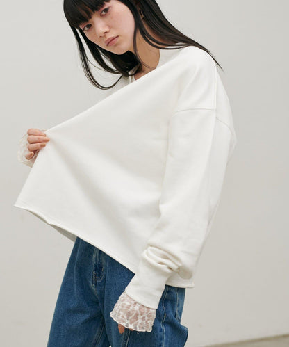 生邊開襟領毛圈套頭衛衣