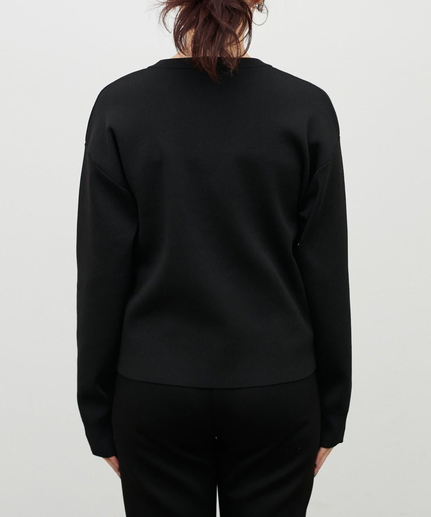 簡約風短款珍珠釦針織開衫