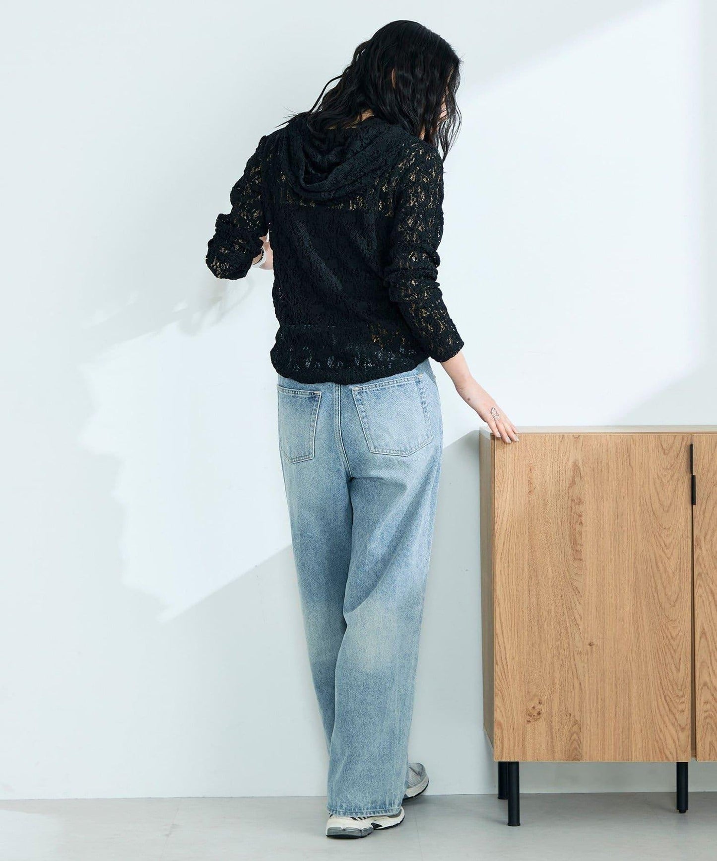 棉質蕾絲連帽上衣