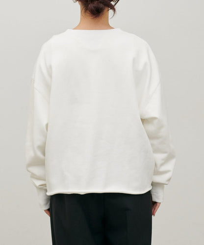 生邊開襟領毛圈套頭衛衣