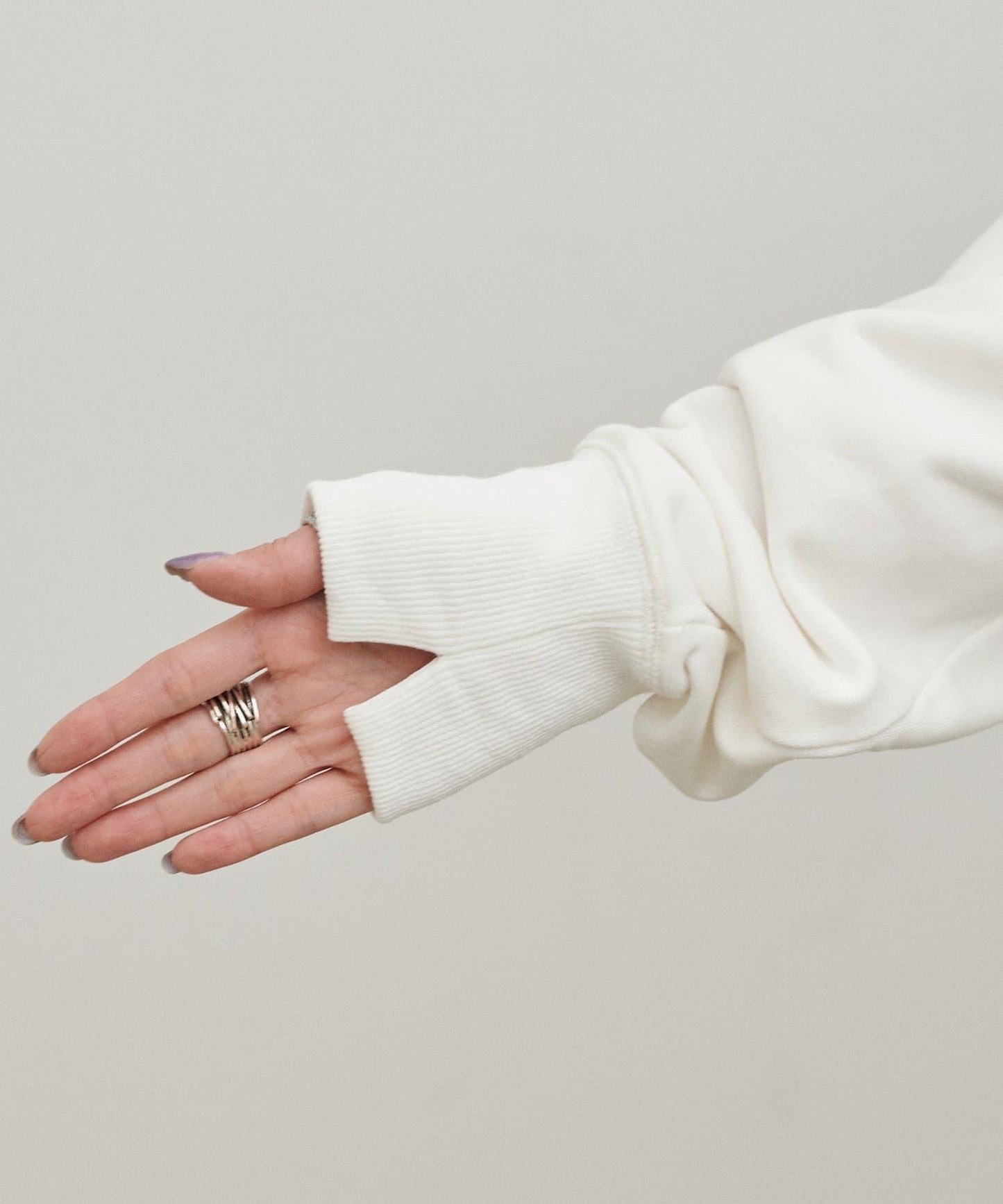 生邊開襟領毛圈套頭衛衣