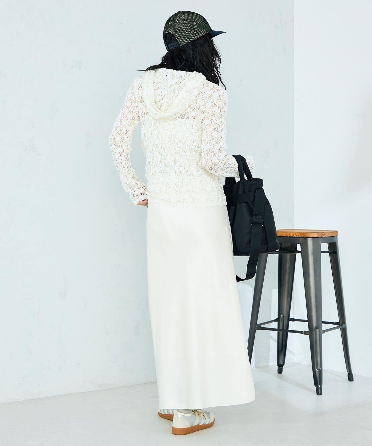 棉質蕾絲連帽上衣