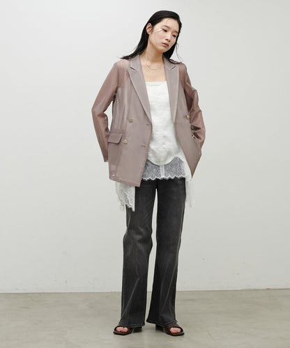 金屬扣網眼面料夾克