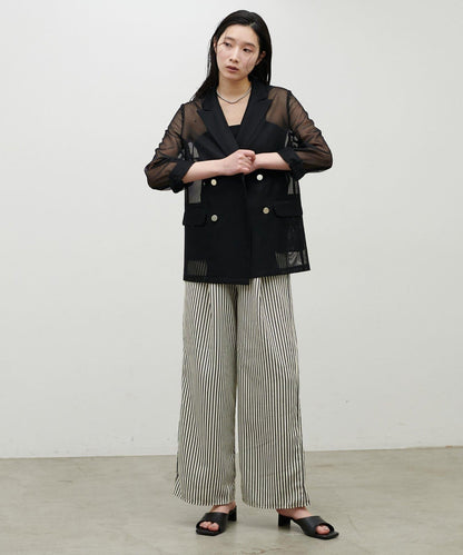 金屬扣網眼面料夾克