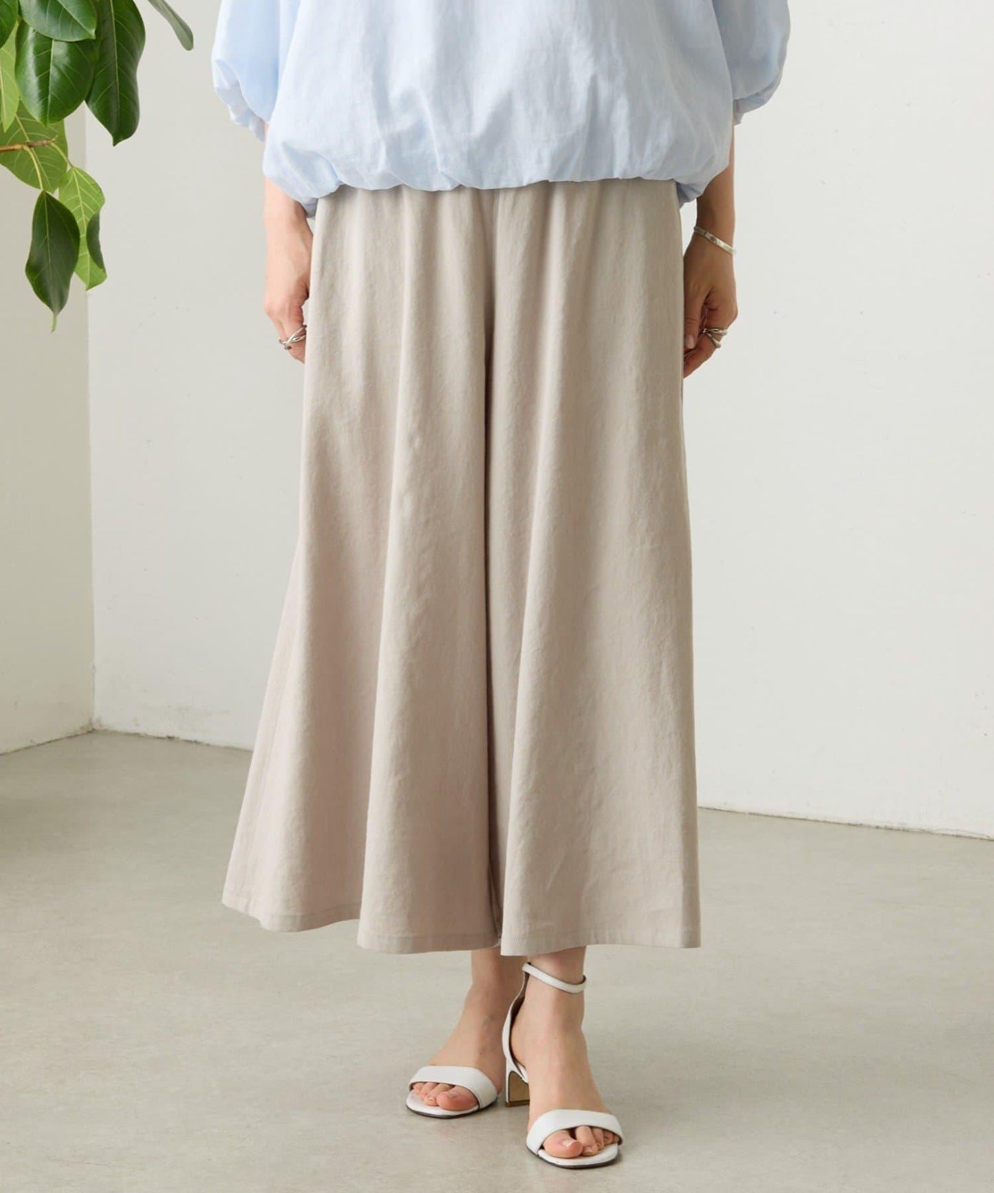 亞麻 裙褲