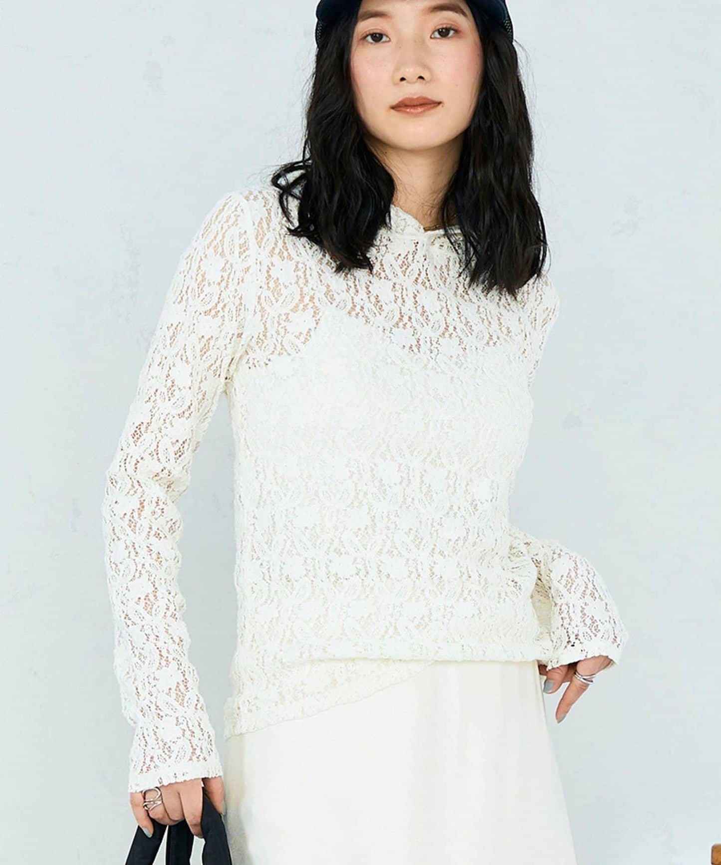 棉質蕾絲連帽上衣