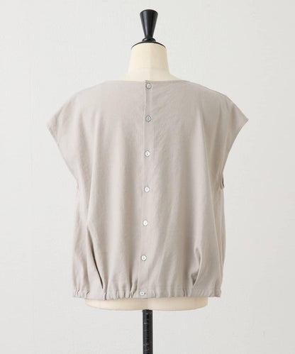 亞麻下襬抽繩女襯衫