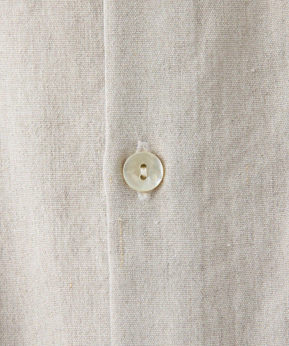 亞麻下襬抽繩女襯衫