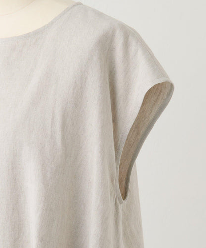 亞麻下襬抽繩女襯衫