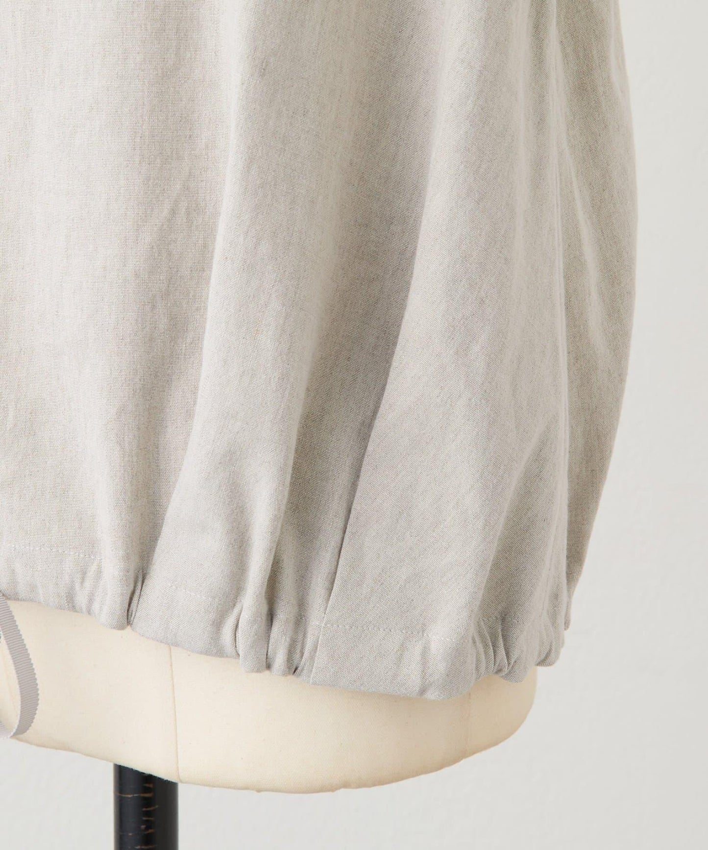 亞麻下襬抽繩女襯衫