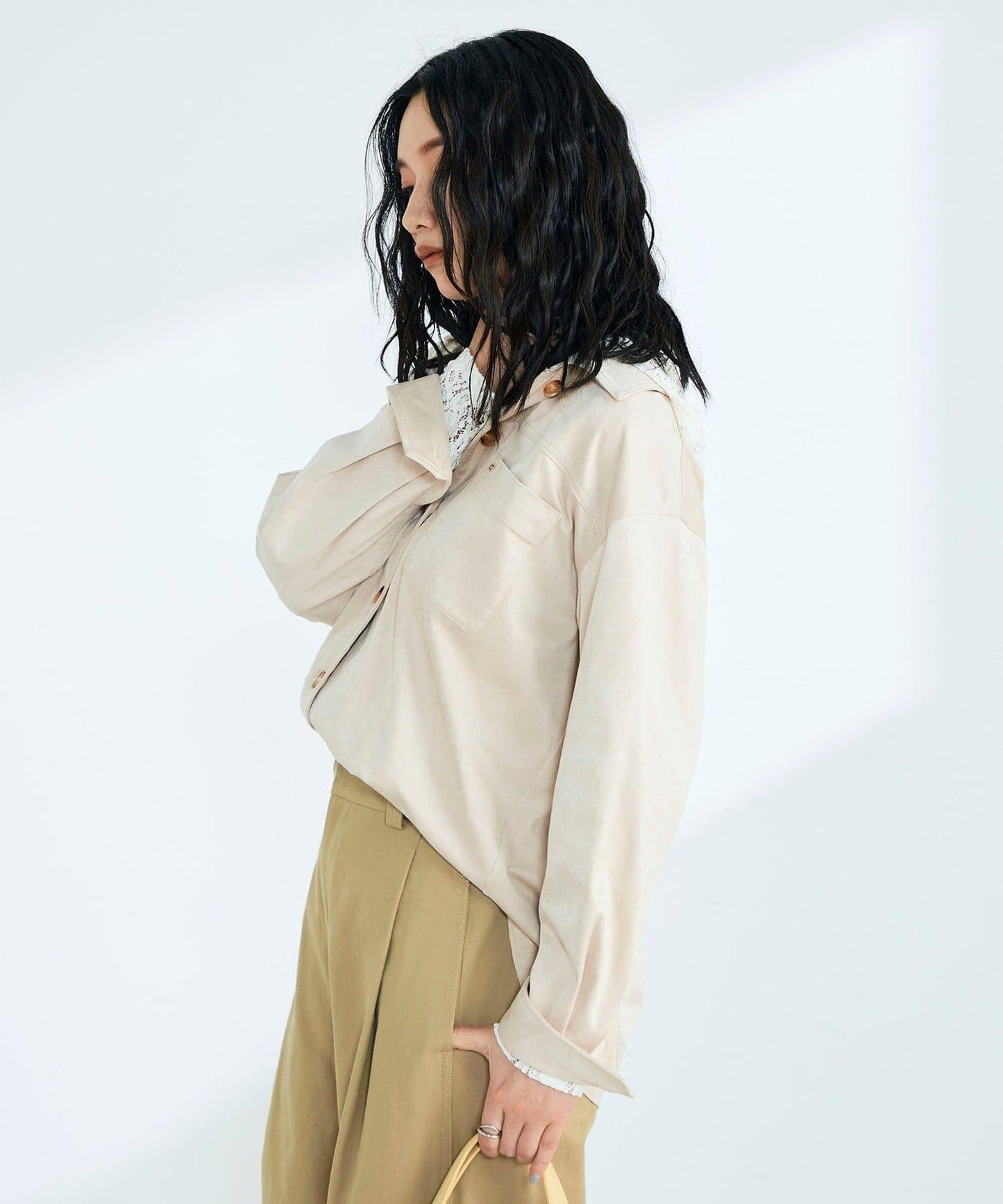 棉質蕾絲連帽上衣