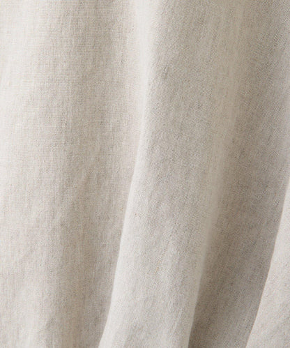 亞麻下襬抽繩女襯衫