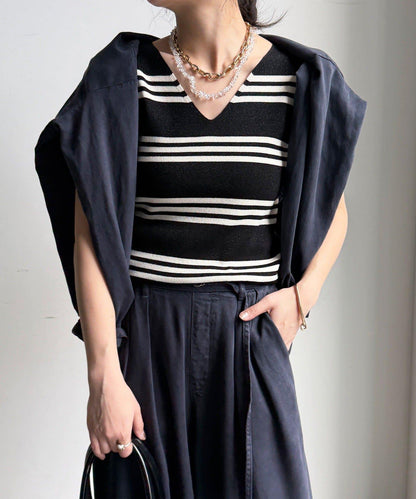 條紋針織背心