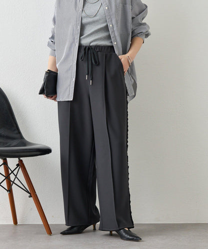 側邊蕾絲拼接 褲子