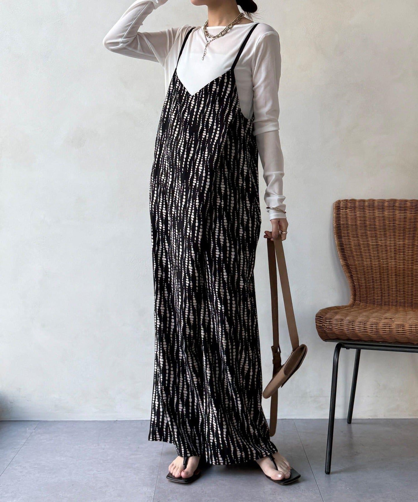 裹身設計 吊帶連體褲（ 可成套）