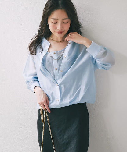 透紗疊穿襯衫