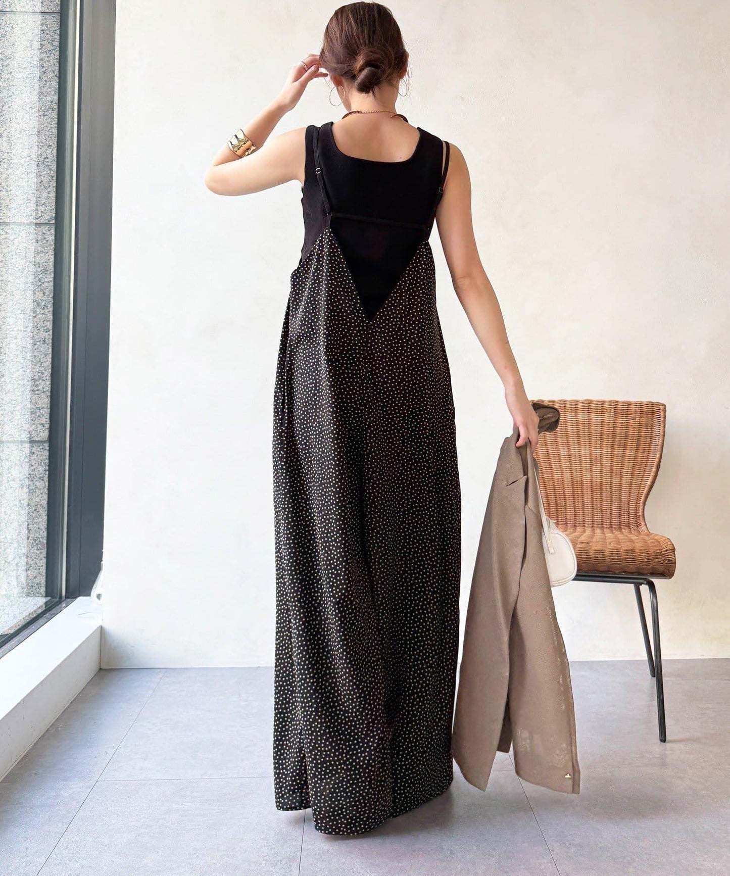 裹身設計 吊帶連體褲（ 可成套）