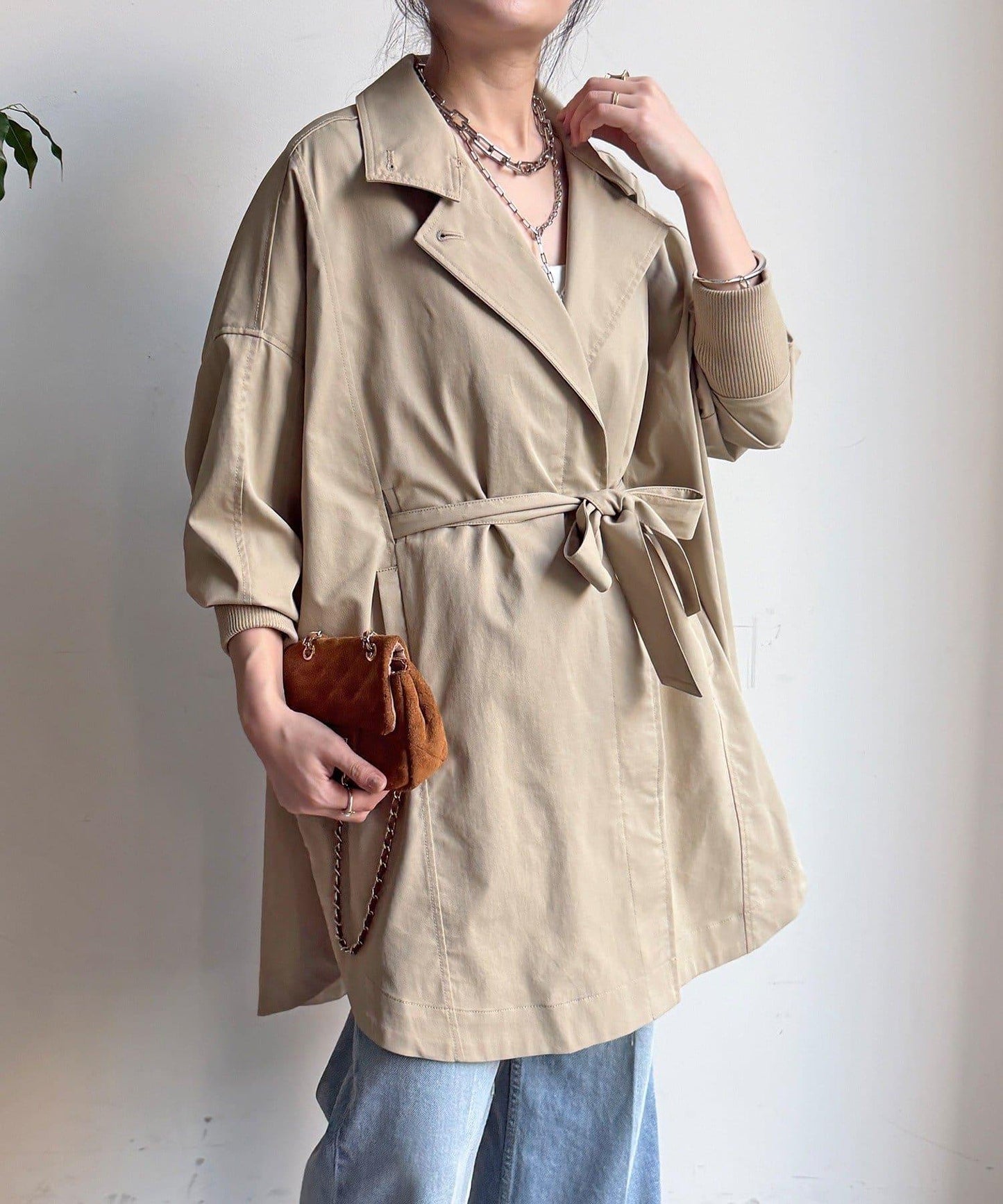 圓形羅紋設計大衣