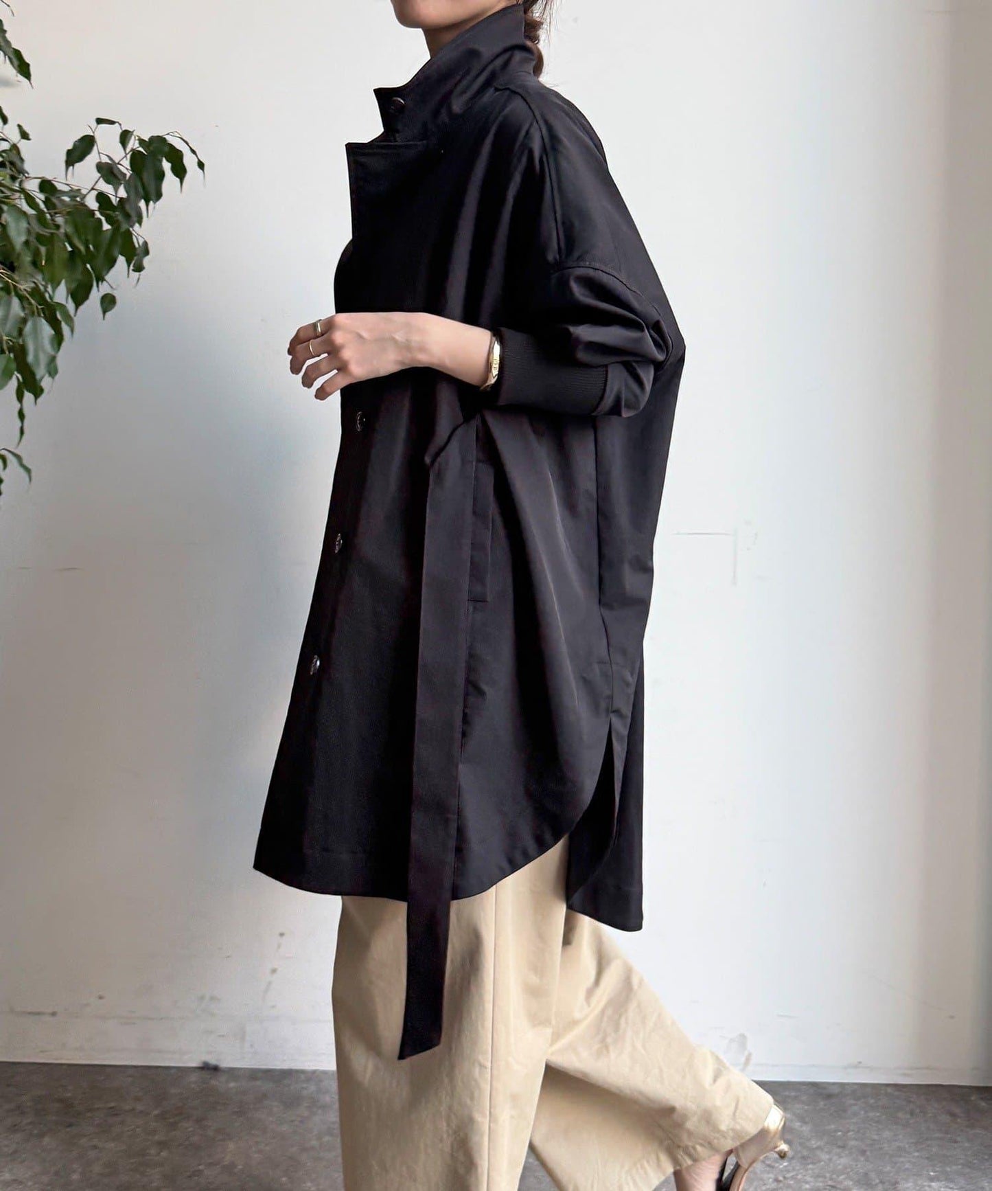 圓形羅紋設計大衣