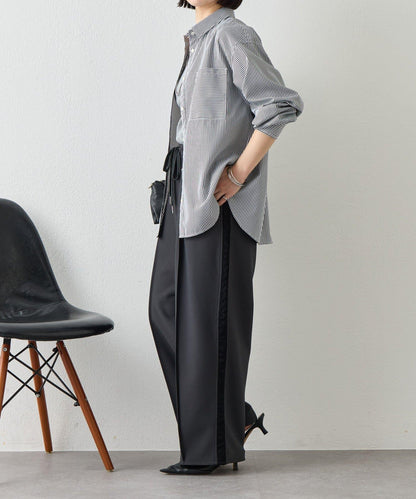 側邊蕾絲拼接 褲子