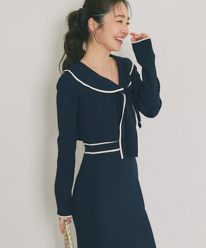 拼色 針織 套裝連衣裙