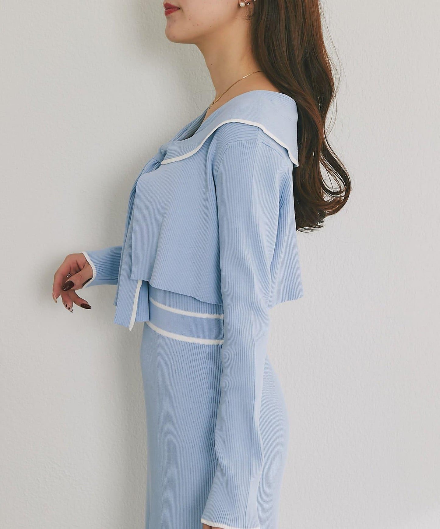 拼色 針織 套裝連衣裙