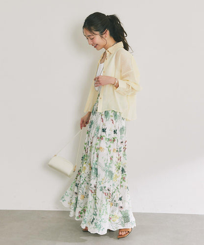 條紋輕透短款襯衫