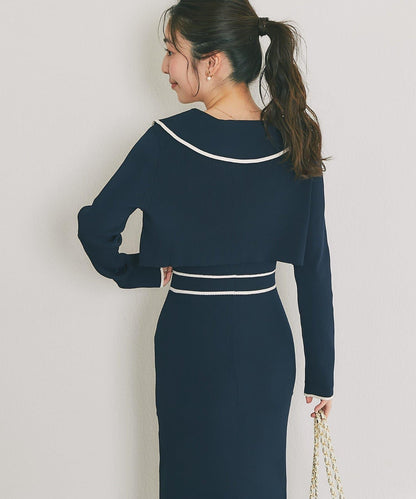 拼色 針織 套裝連衣裙