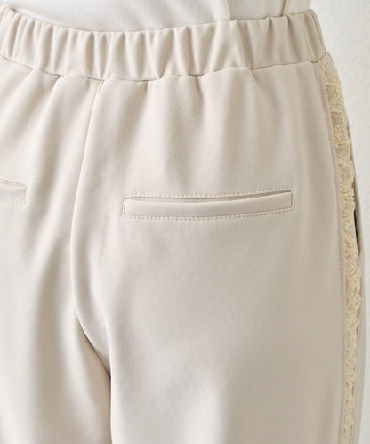 側邊蕾絲拼接 褲子