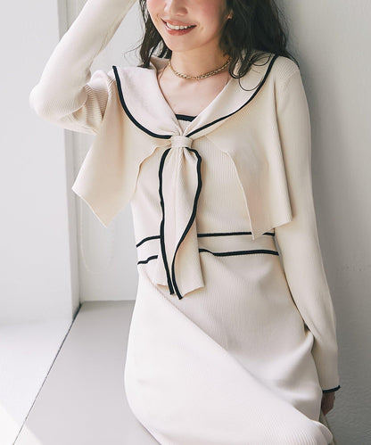 拼色 針織 套裝連衣裙