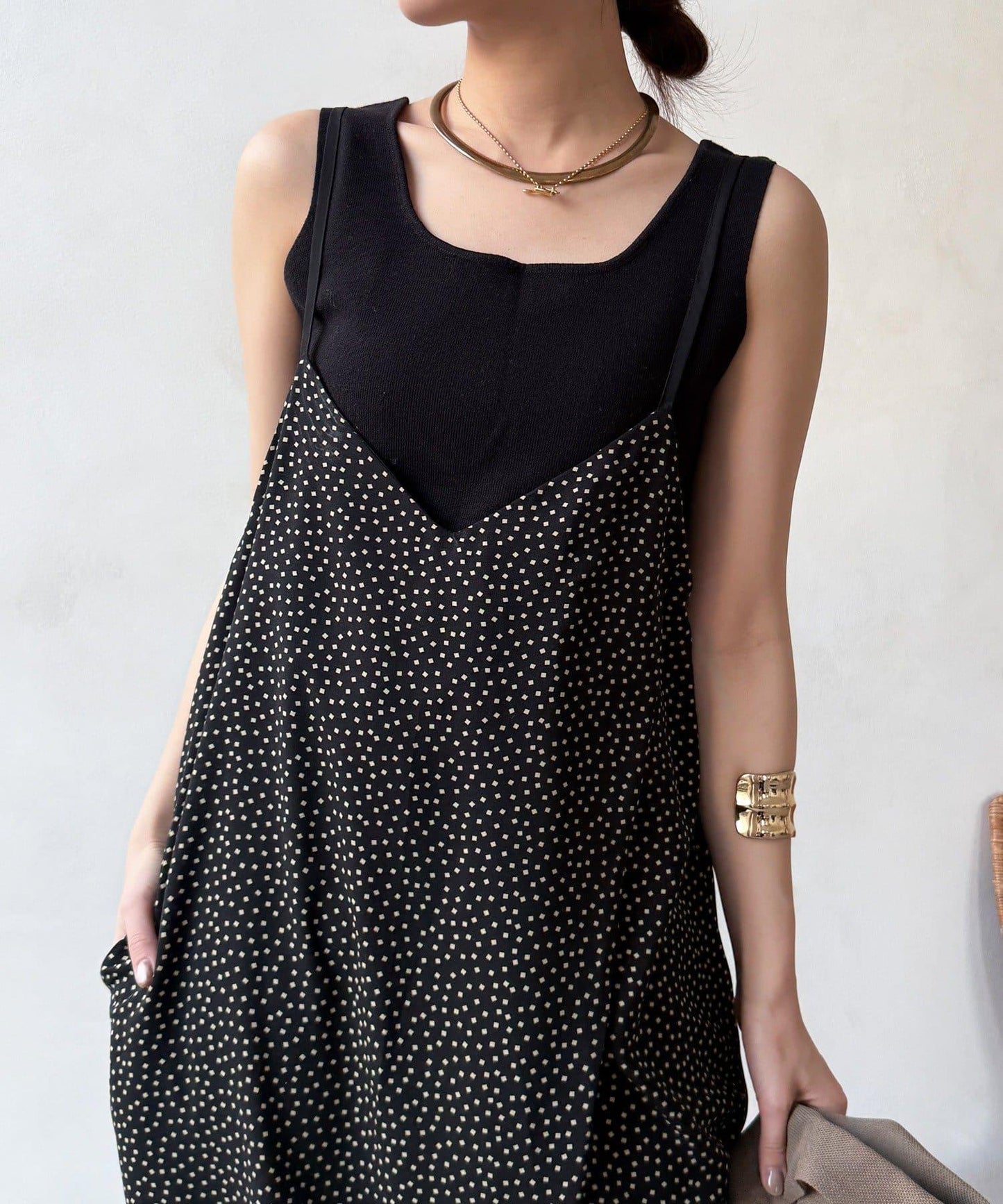 裹身設計 吊帶連體褲（ 可成套）