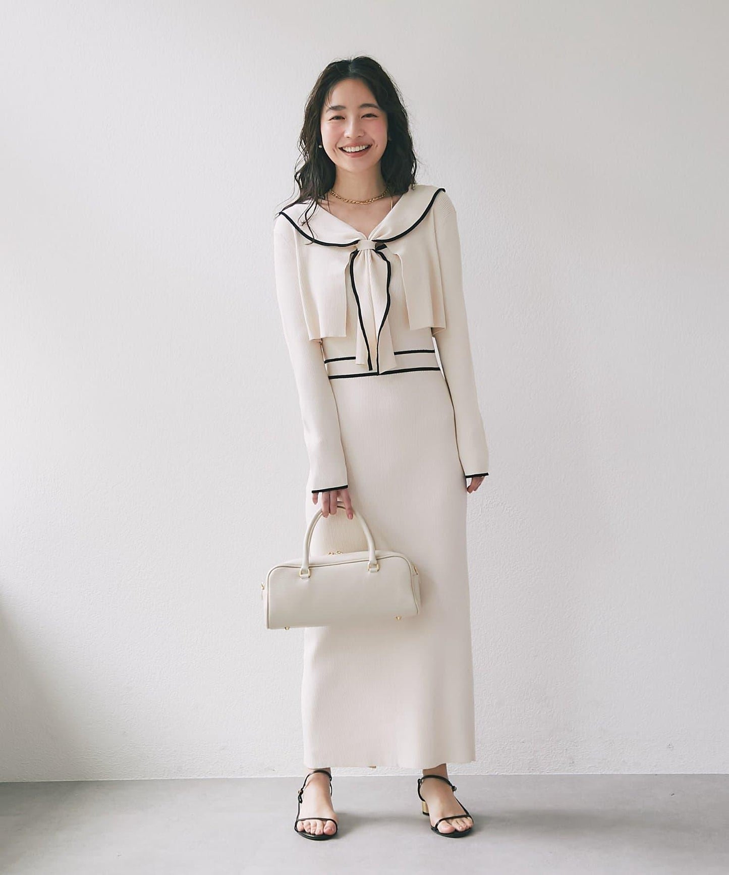 拼色 針織 套裝連衣裙