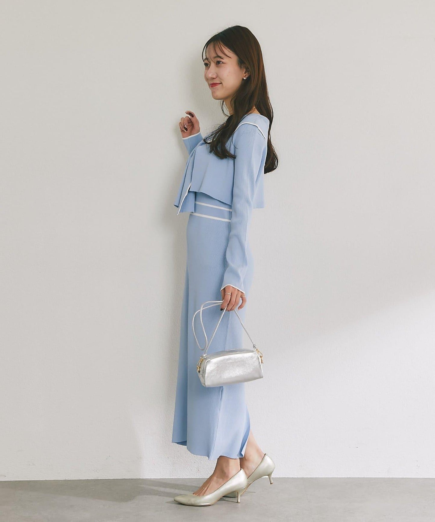 拼色 針織 套裝連衣裙