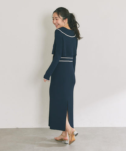 拼色 針織 套裝連衣裙