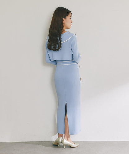 拼色 針織 套裝連衣裙