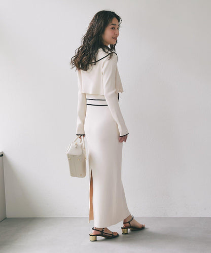 拼色 針織 套裝連衣裙