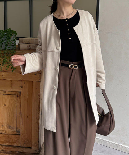 FS 無領中長款大衣