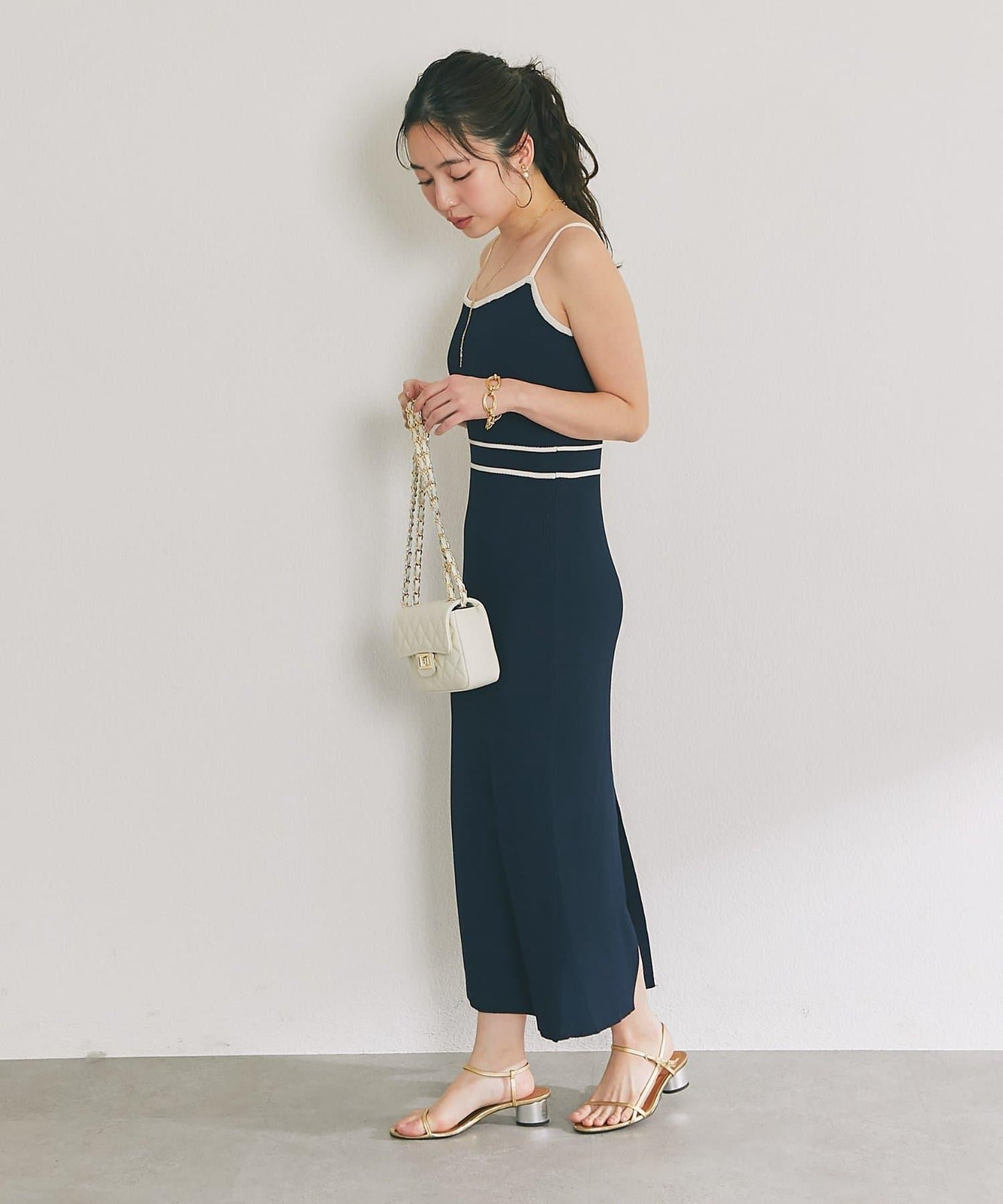 拼色 針織 套裝連衣裙