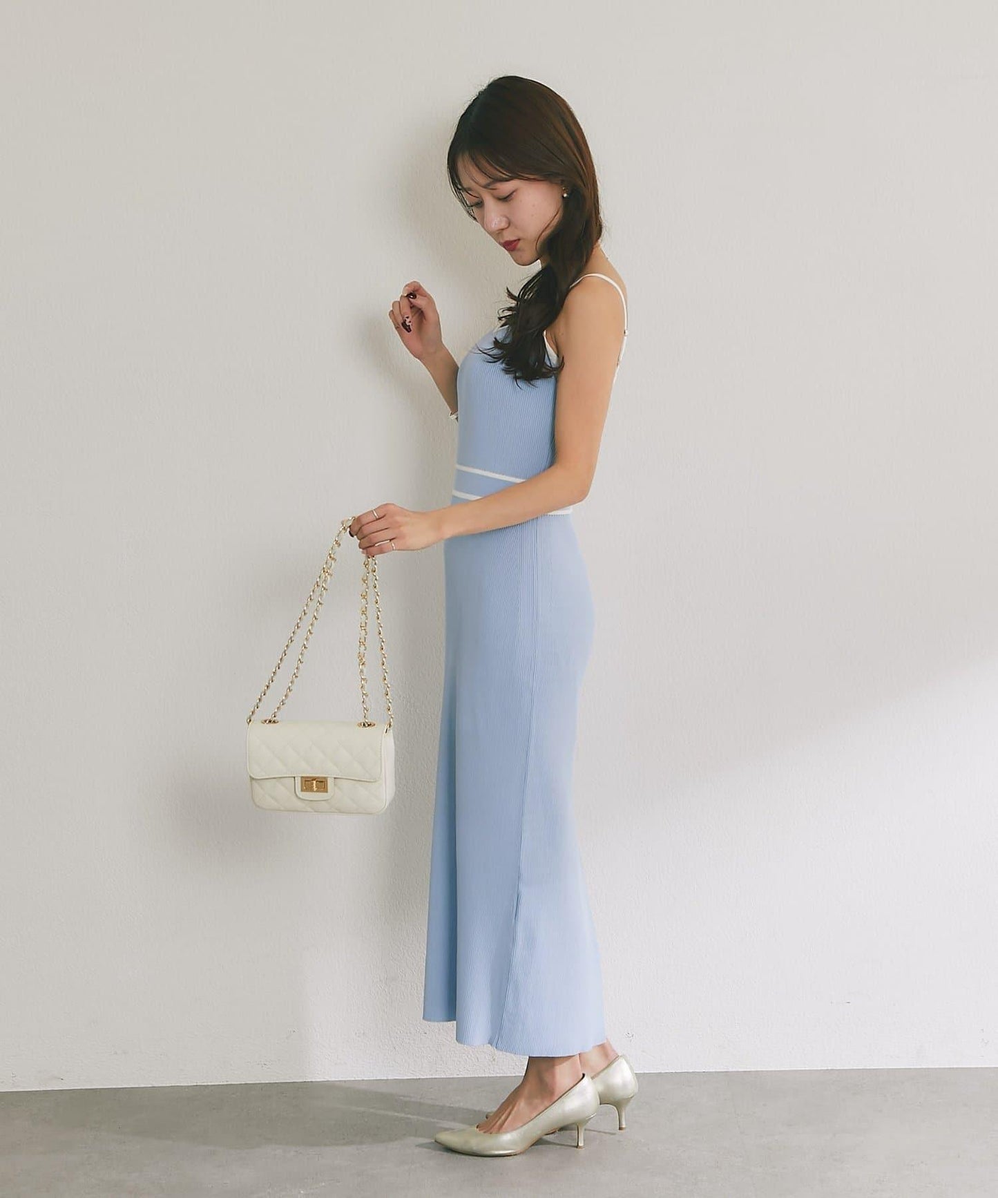 拼色 針織 套裝連衣裙