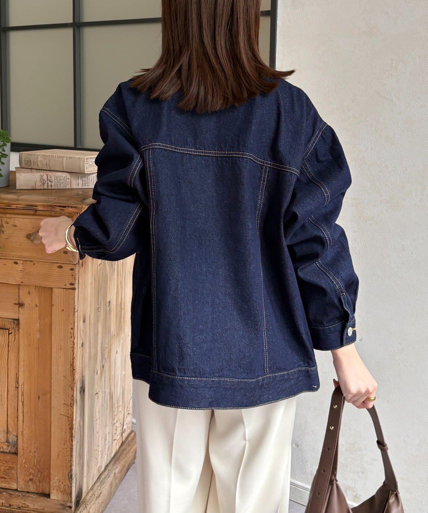 無領流蘇牛仔夾克