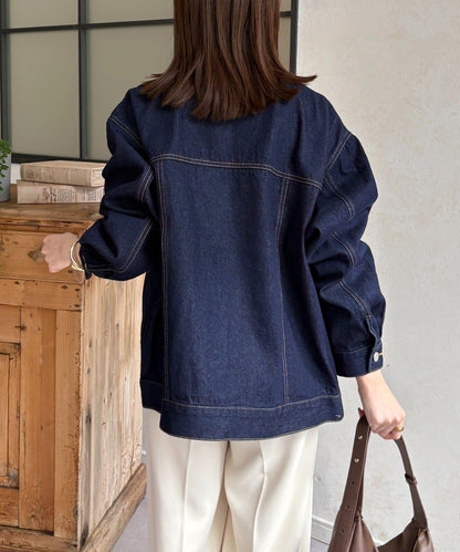 無領流蘇牛仔夾克