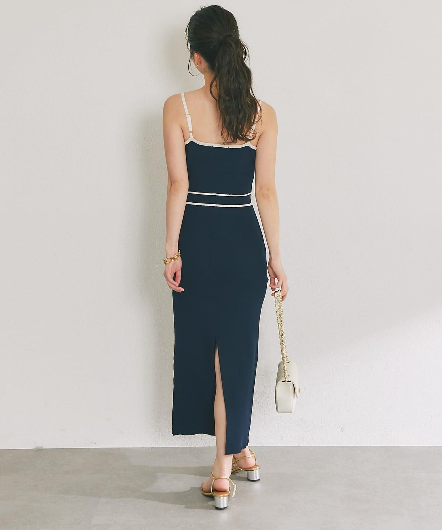 拼色 針織 套裝連衣裙