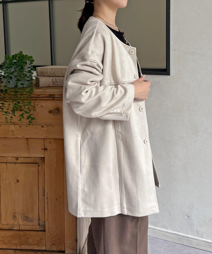 FS 無領中長款大衣